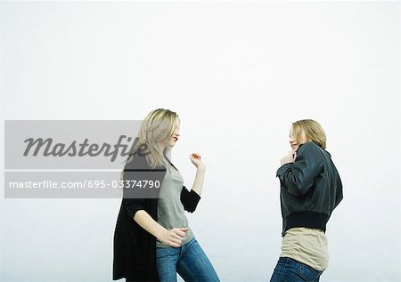 Teenage girls dancing
