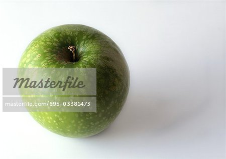 Green apple, overhead view