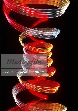 Les effets de lumière ""spirale"", un dans l'autre, rouges et les jaunes.