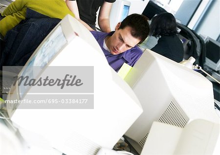 Man working at computer in office