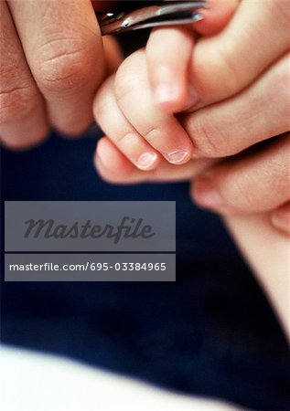 Ongles de bébé adulte coupe, gros plan