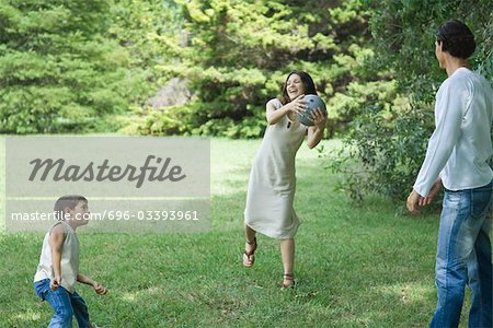 Family playing ball