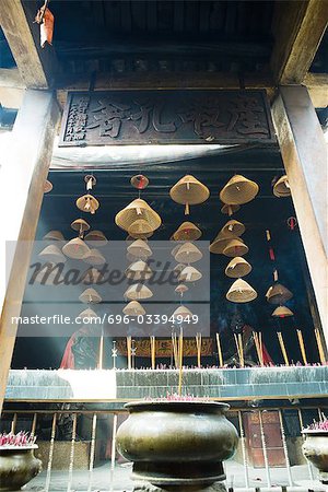 Incense burning in Chinese temple