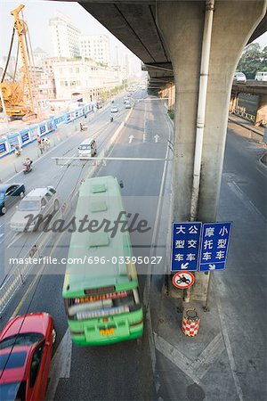 China, traffic under overpass