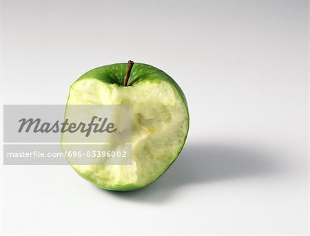 Partially eaten apple, close-up