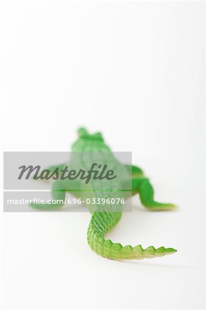 Toy alligator, rear view