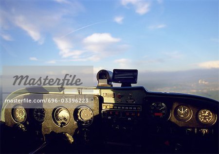 Inside of cockpit during flight