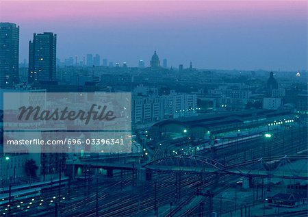 France, Paris, train station at dusk