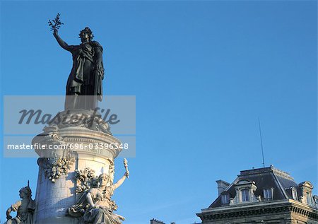 France, Paris, statue at Place de la République