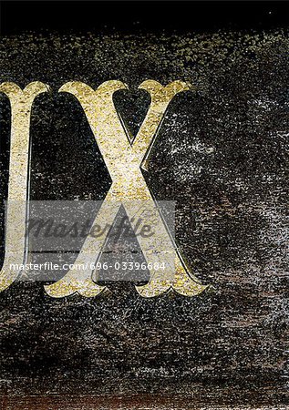 X, text, painted. X, text, painted.