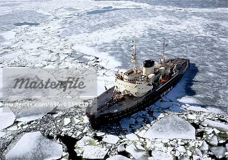 Ship in icy water