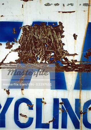 Un, texte, peint, rayé Un, texte, peint, rayé