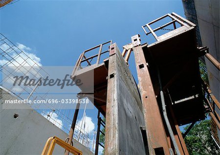 Metal platform, low angle view