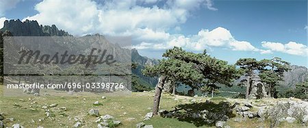 France, Corsica, mountain landscape, panoramic view