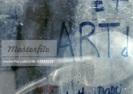 Texte de dessin écrit, gros plan