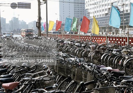 Chine, Beijing, stationnement du vélo