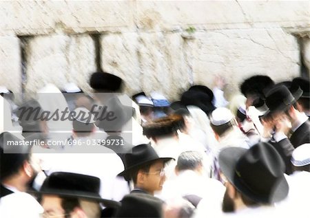 Israel, Jerusalem, Menschenmenge an der Klagemauer