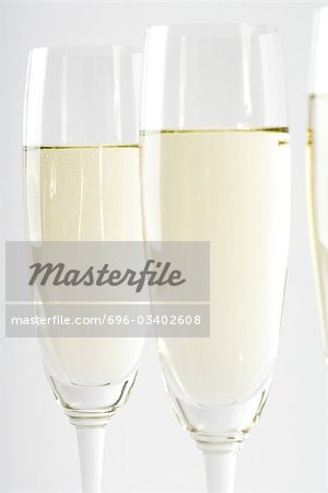 Champagne in glasses, close-up