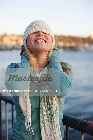 Woman with Toque Covering Eyes