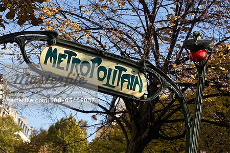 Metro Sign, Paris, Ile-de-France, France