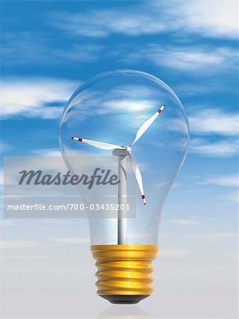 Windmill Inside Lightbulb