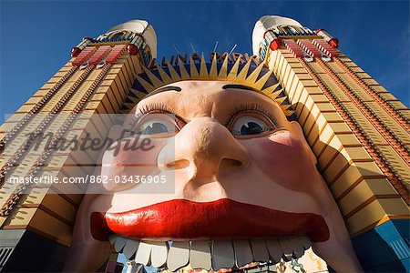 The smiling face entrance to Luna Park at Lavendar Bay on the Sydney north shore. The iconic amusement park has been a Sydney fun fixture since 1935.