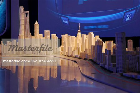 China,Shanghai. Model of Shanghai in the Shanghai Urban Planning Centre.