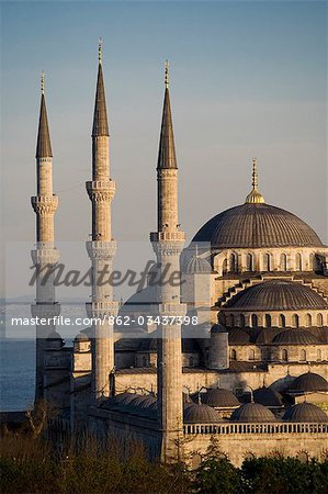 The Blue Mosque,Istanbul,also known as the Sultanhamet Mosque,gives its name to the surrounding area. Built under Sultan Ahmet (1603-1617AD) and designed by Mehmet Aga.