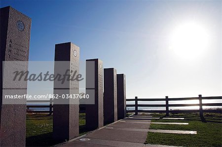 USA, Los Angeles, Santa Monica Beach. War Veterans Memorial.