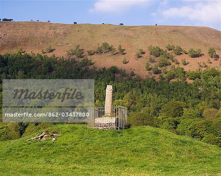 Wales,Denbighshire,Llangollen. Elisegs Pillar - part of a 9th Century inscribed stone erected by Cyngen,prince of Powys,in memory of his great-grandfather - Eliseg.