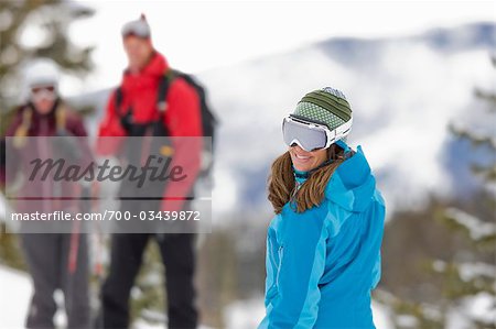 Snow Cat Skiiers near Steamboat Springs, Colorado, USA