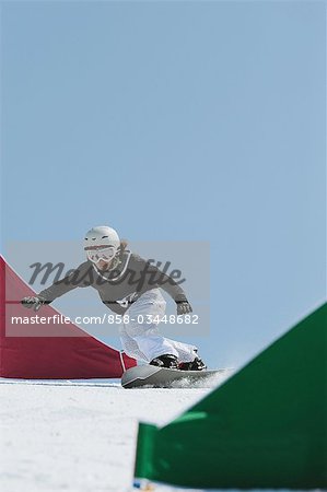 Frau Reiten Snowboard