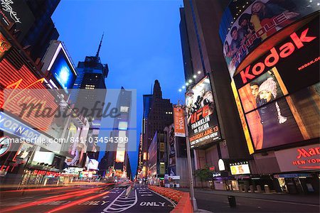 Times Square at dusk, Manhattan, New York City, New York, United States of America, North America