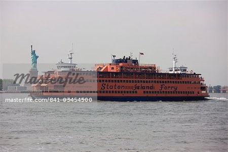 Staten Island Ferry and Statue of Liberty, New York City, New York, United States of America, North America