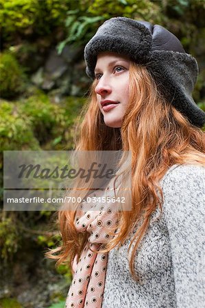 Woman Hiking, Columbia River Gorge, Oregon, USA