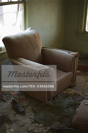 Arm Chair in Abandoned House, Colorado, USA