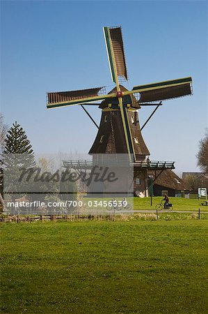 Moulin à vent, Sint Jansklooster, Overijssel, Pays-Bas