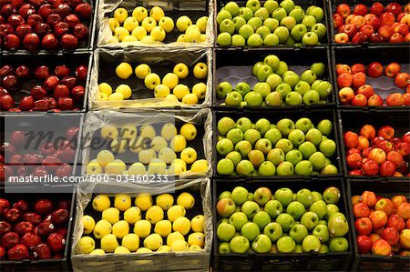 Pommes dans un supermarché, état de New York, USA