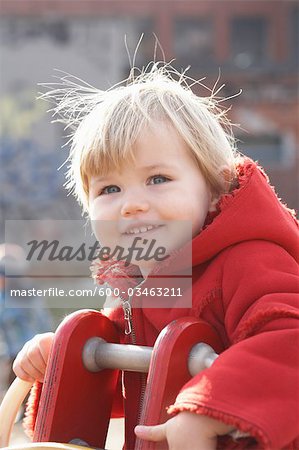 Little Girl Playing at Sorauren Avenue Park, Toronto, Ontario, Canada