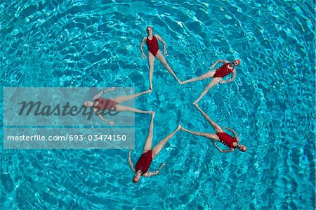 Synchronised swimmers form a star