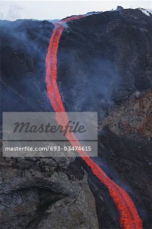 Geschmolzenen Lavaströme aus Eyjafjallajokull, Fimmvorduhals, Island