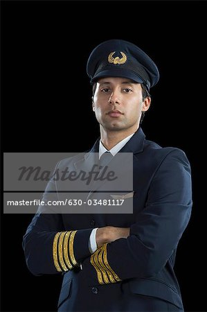 Portrait of a pilot with his arms crossed