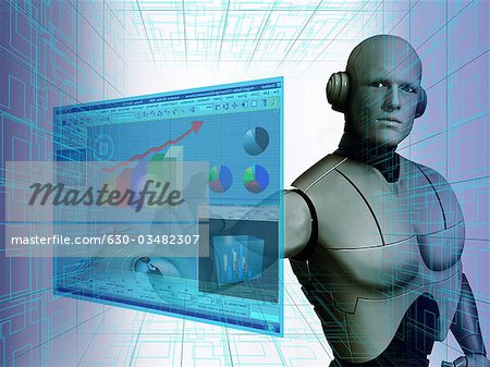 Robot using a virtual screen for stock trading