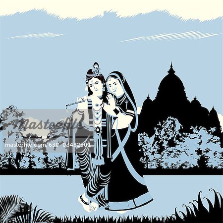 Seigneur Krishna avec déesse Radha