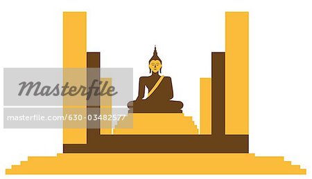 Statue de Bouddha à un parc historique, le parc historique de Sukhothai, Sukhothai, Thaïlande