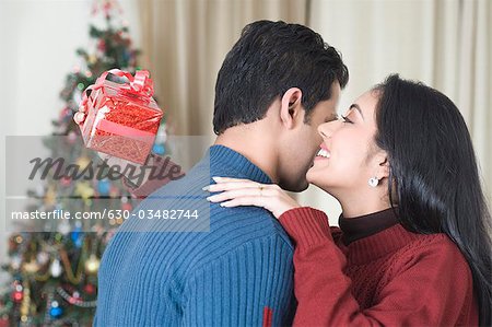 Couple celebrating Christmas