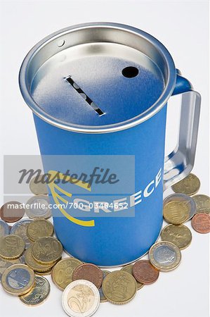 Tin Can Bank with Euros