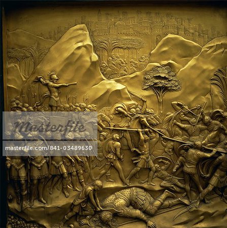 Baptistery bronze East door by Ghiberti, Gates of Paradise, Florence, UNESCO World Heritage Site, Tuscany, Italy, Europe