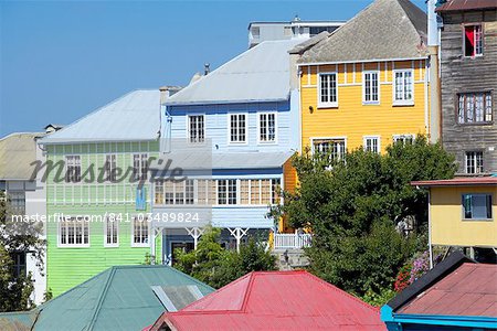 Traditionelle bunte Häuser, Valparaiso, UNESCO-Weltkulturerbe, Chile, Südamerika