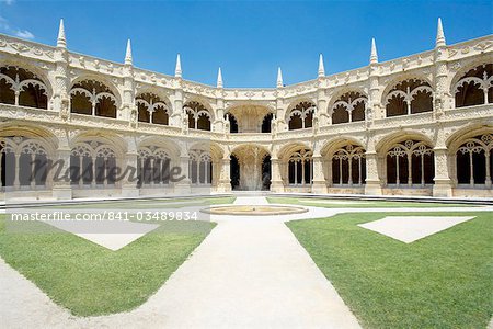 Mosteiro dos Jéronimos (monastère des Hiéronymites), datant du XVIe siècle, patrimoine mondial de l'UNESCO, Belem, Lisbonne, Portugal, Europe